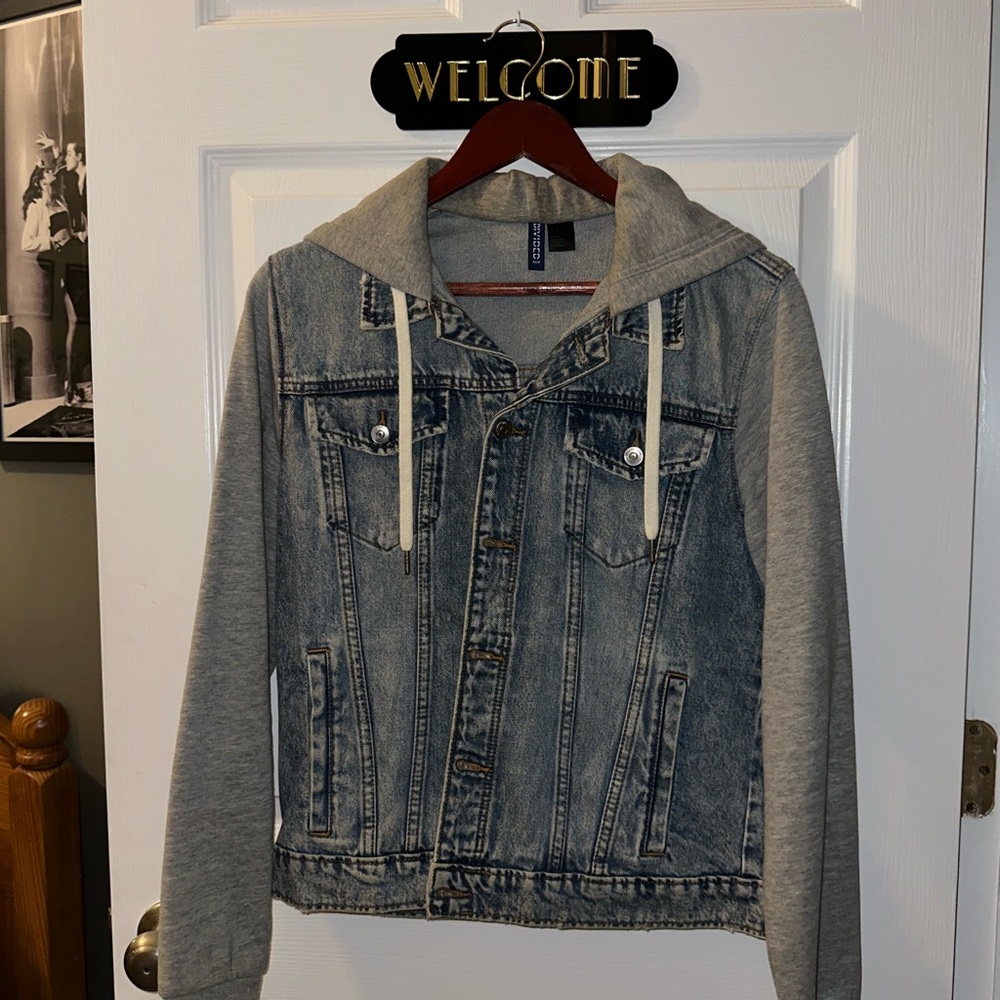 H&M Denim Jacket w/Gray Hoodie